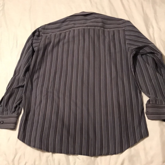 Tailorbyrd Classic Fit 100%Cotton Black Grey Blue Stripes Mens Long Sleeve shirt - Picture 12 of 12